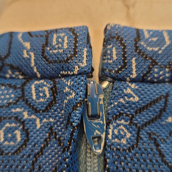 Vintage Dress Blue Bandana Print Jule Wyn New York Zip Back Belted Faux Pockets - Picture 9 of 11